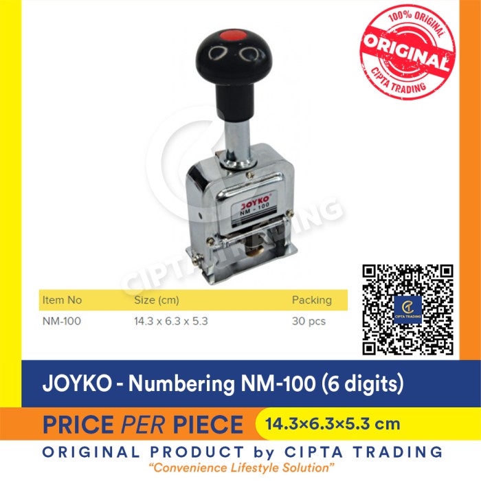 

Premium Numbering Machine - Joyko - 6 Digits