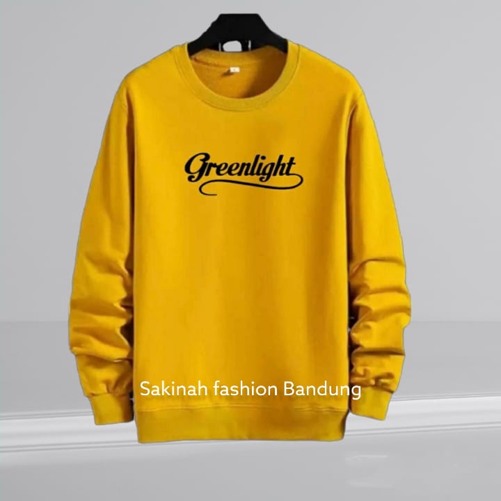 CREWNECK GREENLIGHT PRIA - WANITA  TERBARU / KOREAN STYLE BAHAN FLEECE KATUN LEMBUT DAN TEBAL