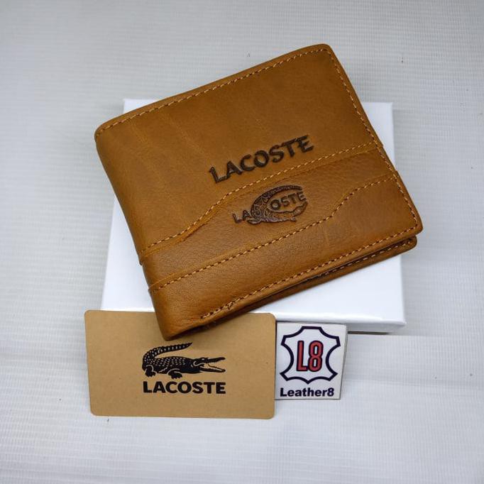 Produk Unggulan Dompet Kulit Pria Lacoste 001 Brown Lipat Murah Berkualitas