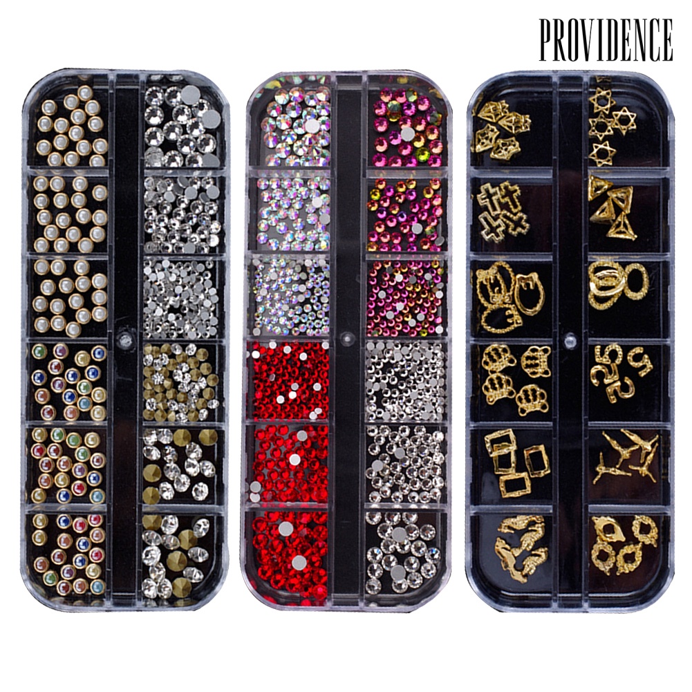 Providence Glitter 3D Nail Art Rhinestones Dried Flowers Jewelries Gems Beads Decorations