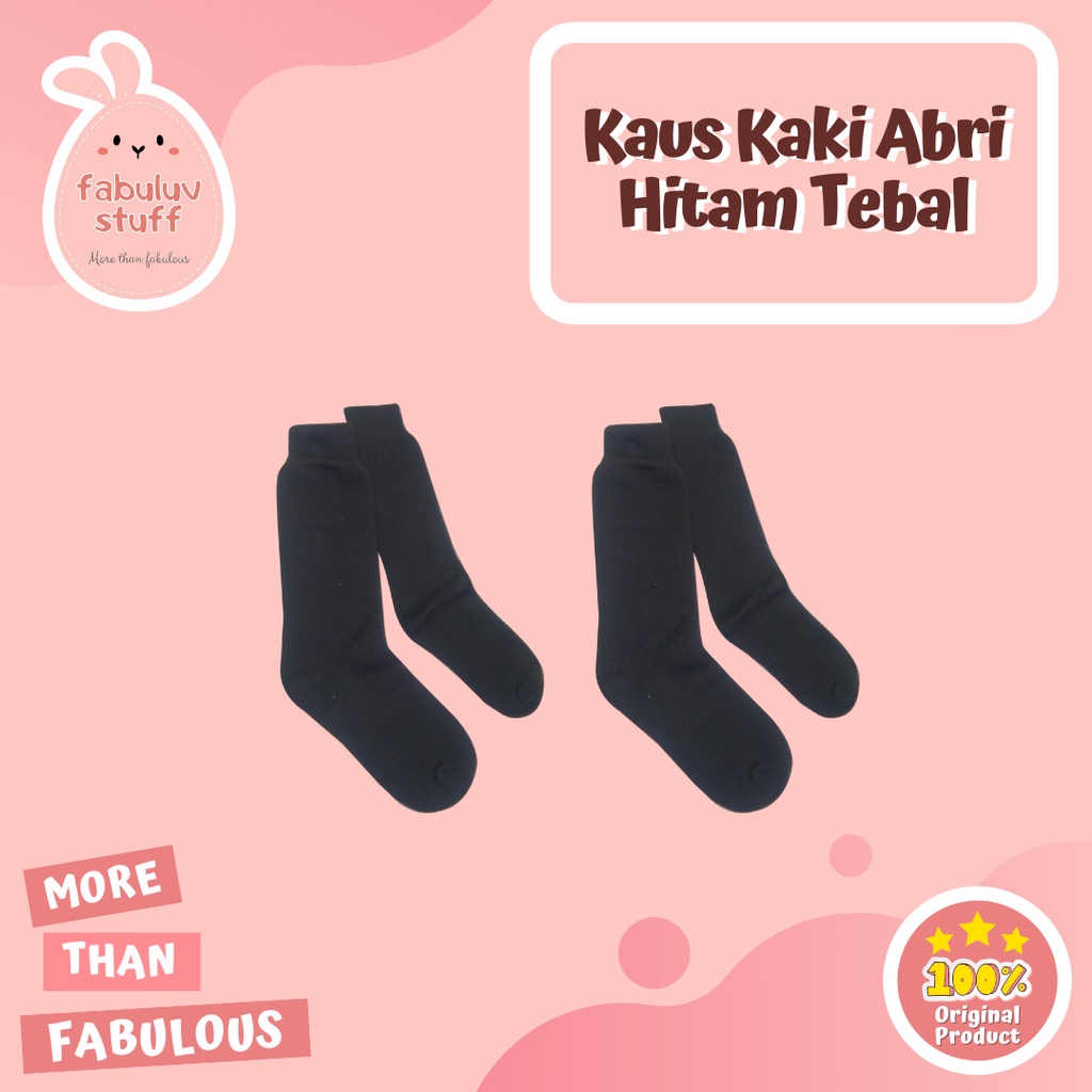 ATK ~ Kaos Kaki Abri Tebal Pria / Kaos Kaki Tebal Polisi Hitam Polos