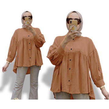 BEFAST - ZRX OOTD Wanita Blouse AILIN / MIFTA BLOUSE KEMEJA / Blouse Wanita / Atasan Perempuan / Blouse Lengan Panjang / Blouse Kekiniaan Remaja Wanita / Blouse Polos Casual / Terabru 2022 / Blouse Termurah / Terlaris