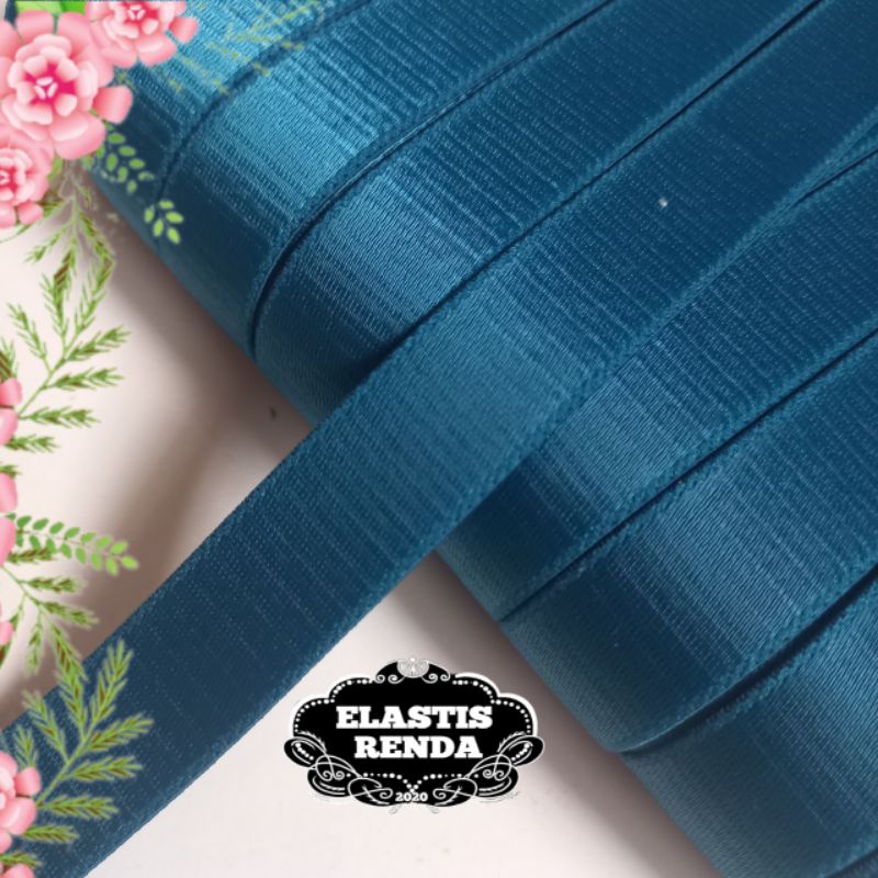 (Harga Per Meter) Tali Bra Hijau Tosca Motif Polos Lebar 1,8cm