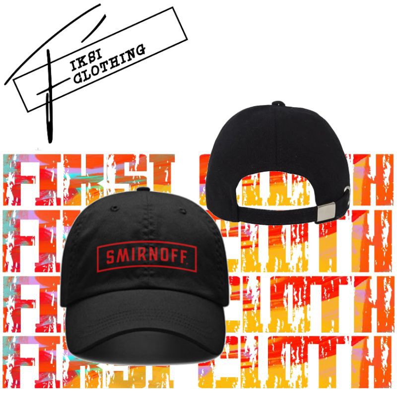 Topi Baseball Custom Smirnoff Red Script - Fiksi Clothing