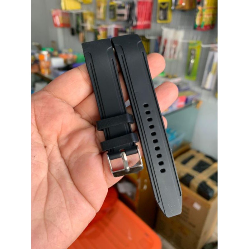 Strap Tali jam Tangan karet hitam ruber strap model kuping