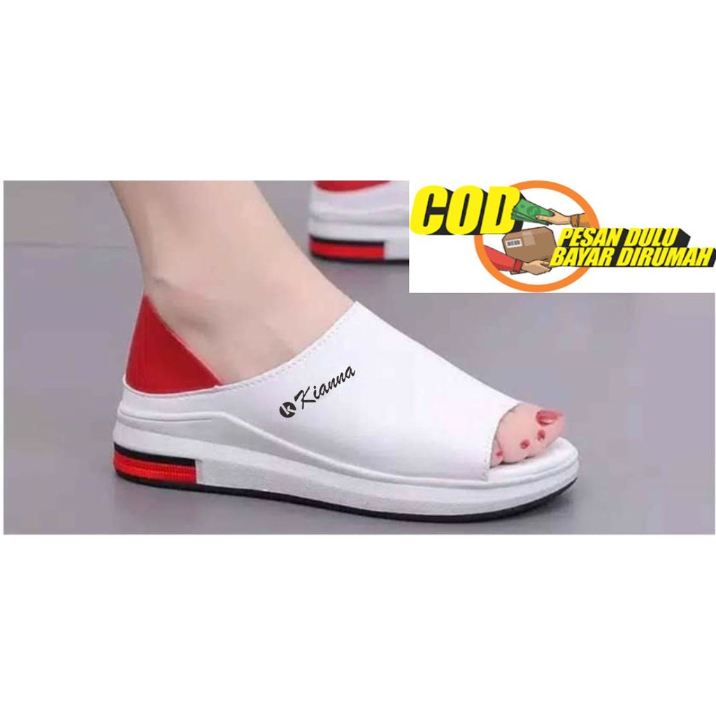 8.8 BIG SALE Sandal Sepatu Wanita KIANNA Sendal Slip On Ujung Terbuka Selop model korea Terbaru