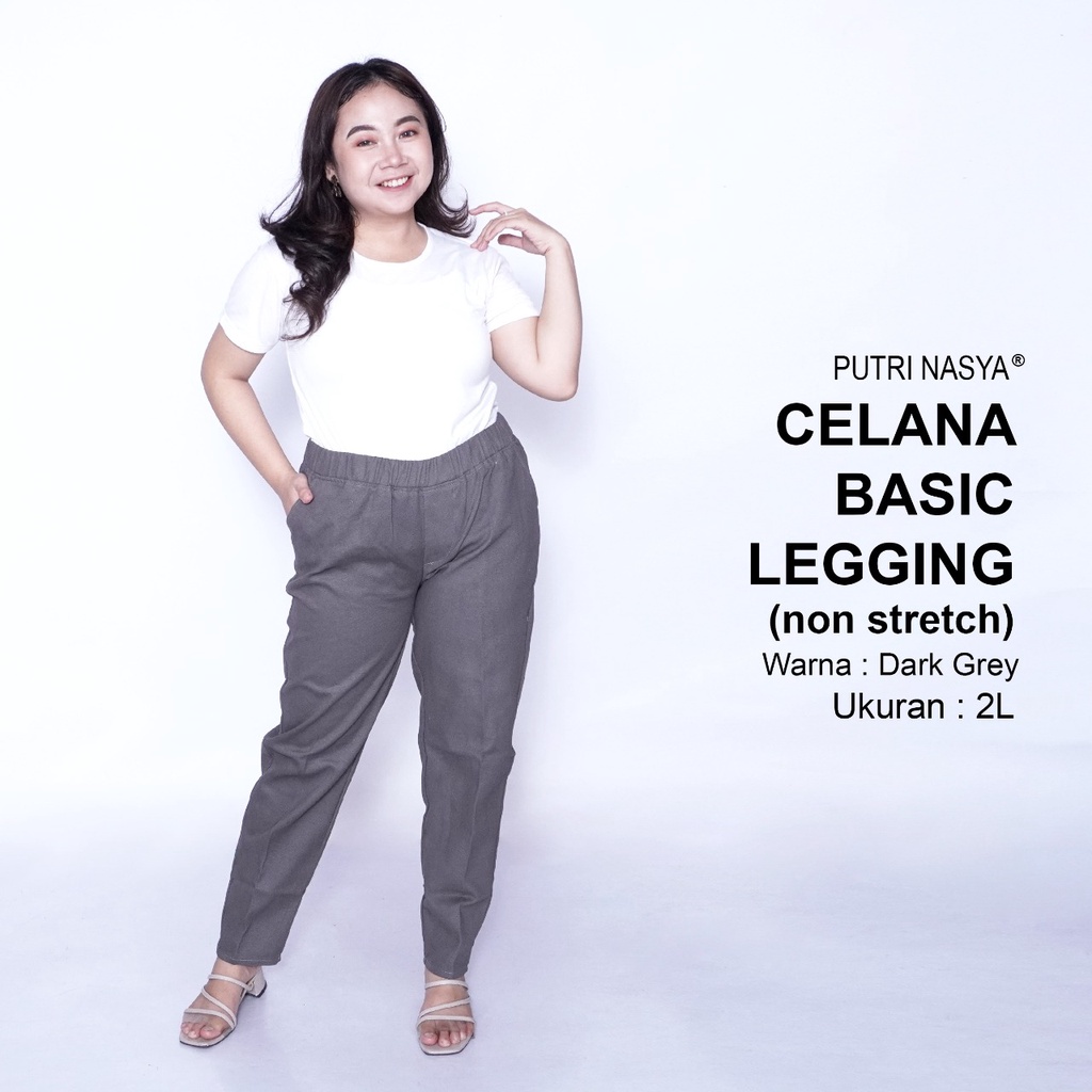 Putri Nasya - Celana Big Size Panjang Ukuran 8L,6L,5L,4L,2L,XL, all size Warna Moca Hitam Abu Navy Dark Grey Abu Army