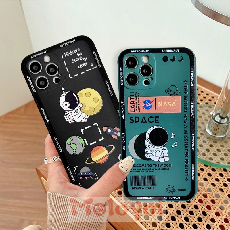 Soft Case Tpu Motif Print Kartun NASA Untuk IPhone 12 11 13 Pro Max XR 7 8 Plus X XS Max 6 6s Plus SE 2020