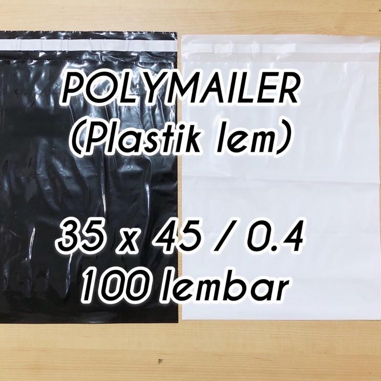 

➺ plastik packing POLYMAILER 35x45 0.4 100 lembar plastik lem ♀