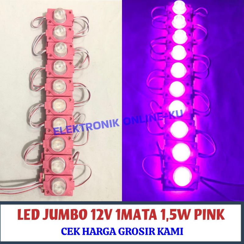 LAMPU LED JUMBO 12V 1MATA 1,5W PINK