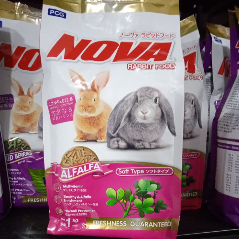 Nova Rabbit Food Alfafa 1kg - Pelet Kelinci Murah