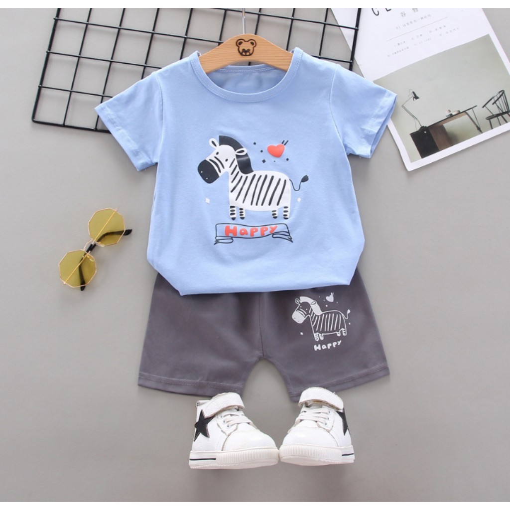 Setelan anak laki laki set 2 pcs Baju anak 1-4 Tahun Setelan anak laki-Baju anak laki laki zebra MB