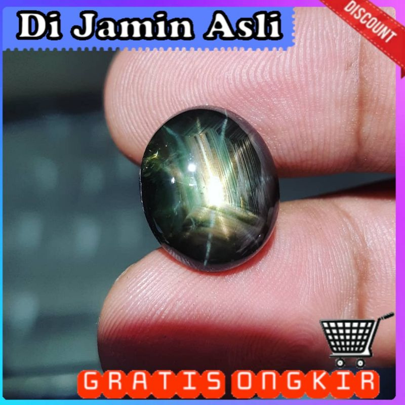 batu black safir star 12 pancar asli natural antik koleksi pria bkn ruby bansing bacan yakut yaman