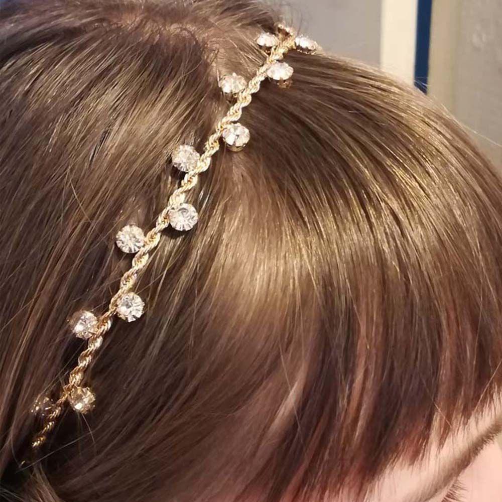 Needway Rambut Hoop Charms Fashion Pesta Pernikahan Berlian Imitasi Gadis Hairband