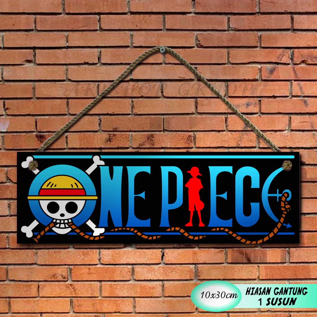 Hiasan pintu pajangan pintu ANIME ONE PIECE shabby walldecor poster kayu. pajangan rumah dekorasi