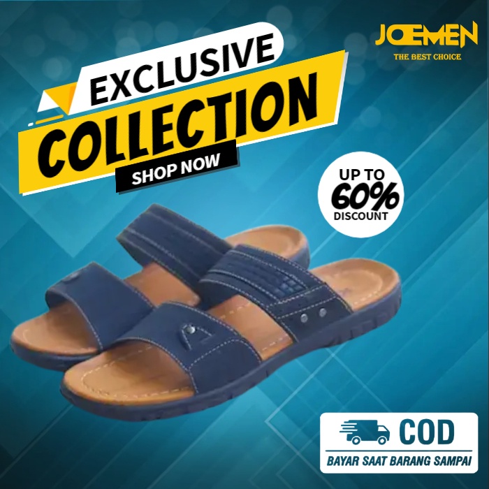 Sendal Orang Tua SANDAL SLIDE KULIT PRIA CASUAL / SENDAL SLIP ON SELOP SANTAI COWOK LAKI-LAKI DEWASA