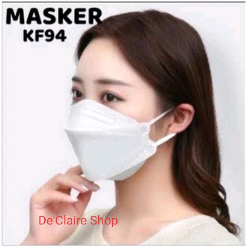 Masker Korea KF94 Satuan PUTIH/HITAM dan warna