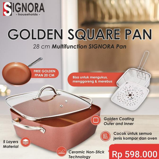 Golden Square Pan Signora Bisa Untuk Kompor Listrik Bodyfitstore.Co