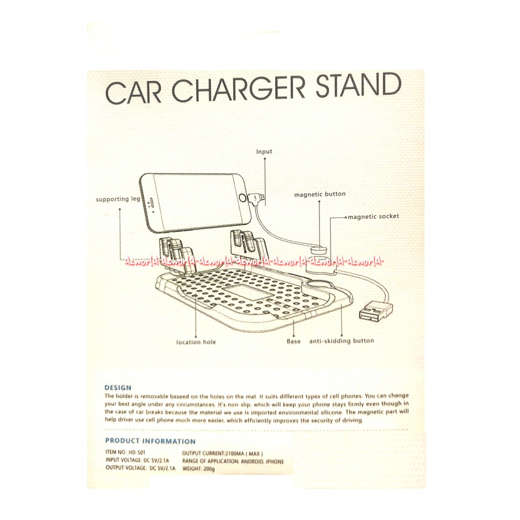 Car Charge Stand Docking Smartphone Dengan Charger Magnetik