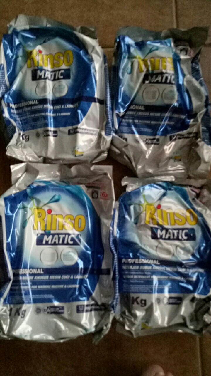 Rinso Matic Professional 1kg - Detergen Bubuk Khusus Mesin Cuci Dan Laundry Bukaan Depan Dan Atas