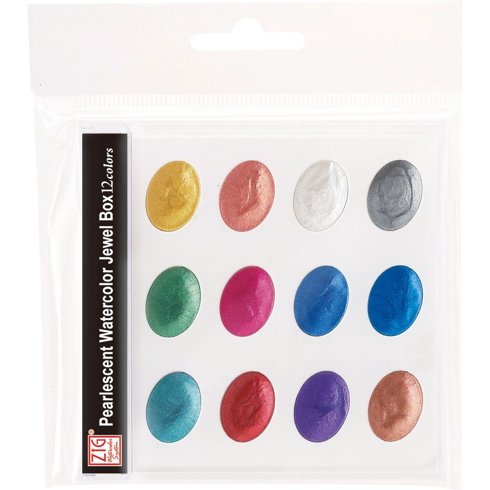 

ZIG WATERCOLOR SYSTEM PEARLESCENT JEWEL BOX 12 COLOURS PALLETE (WSKG204-5)