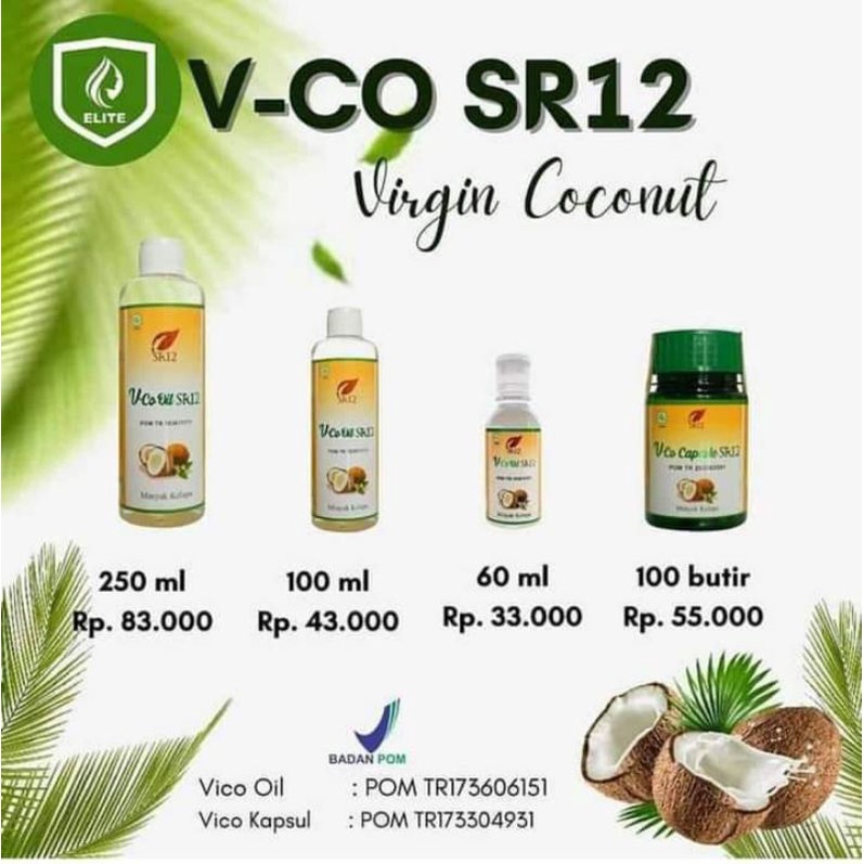 

VCO SR12/minyak kelapa murni/virgin coconut oil