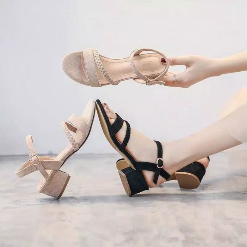 High heels Wanita 3cm Kep Tali Belakang SA95