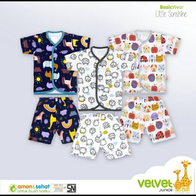 Setelan Pendek Velvet Little Sunshine 3 Stell Sz NB-L
