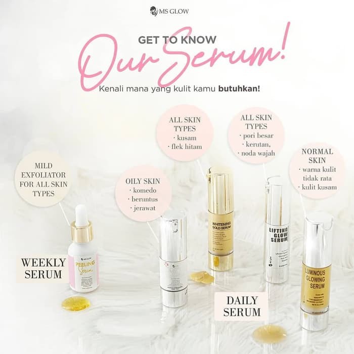 SERUM MS GLOW / SERUM LUMINOUS MS GLOW / SERUM LIFTHING MS GLOW / SERUM ACNE MS GLOW / SERUM GOLD
