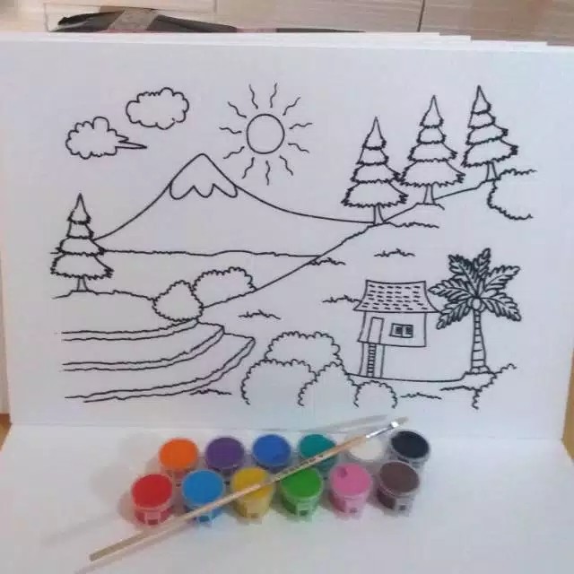 

paket mewarnai/melukis bahan styrofoam 6 gambar
