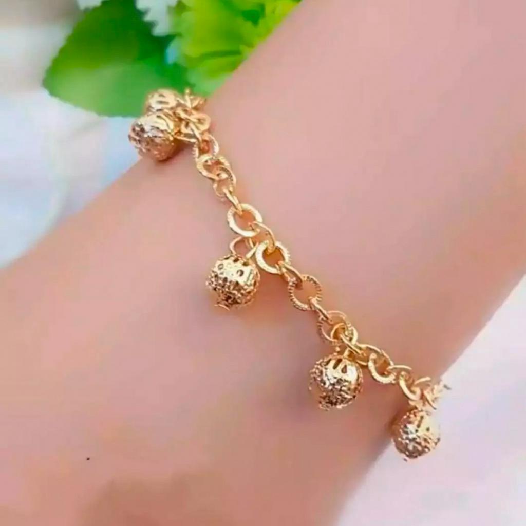 Gelang Xuping Perhiasan Wanita Motif Rumbai Bola Perhiasan Perempuan Dewasa