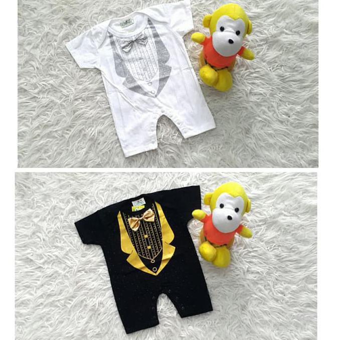 OZK Baju Baptis Romper Jumper Tuxedo Bayi Laki-Laki