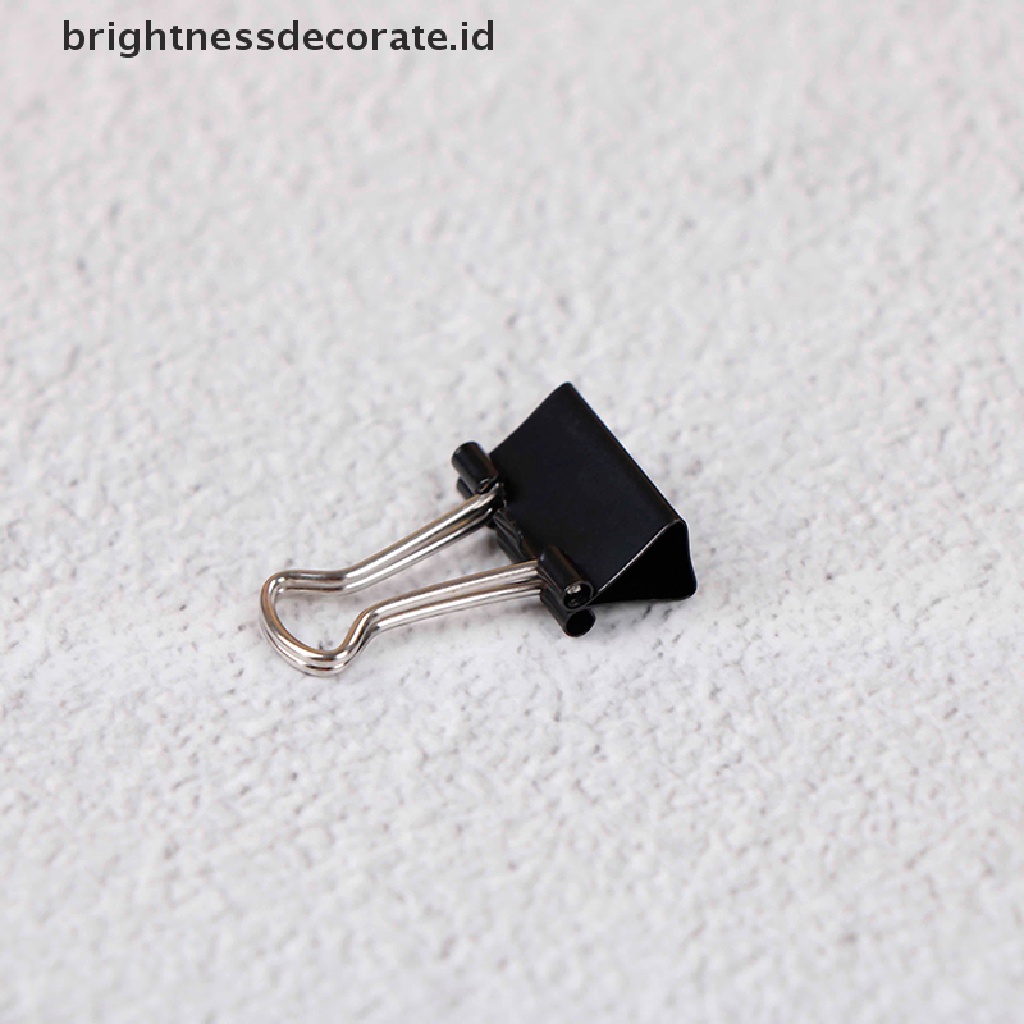 [birth] 12Pcs Black Metal Binder Clips File Paper Clip Photo Stationary Office Supplies [ID]