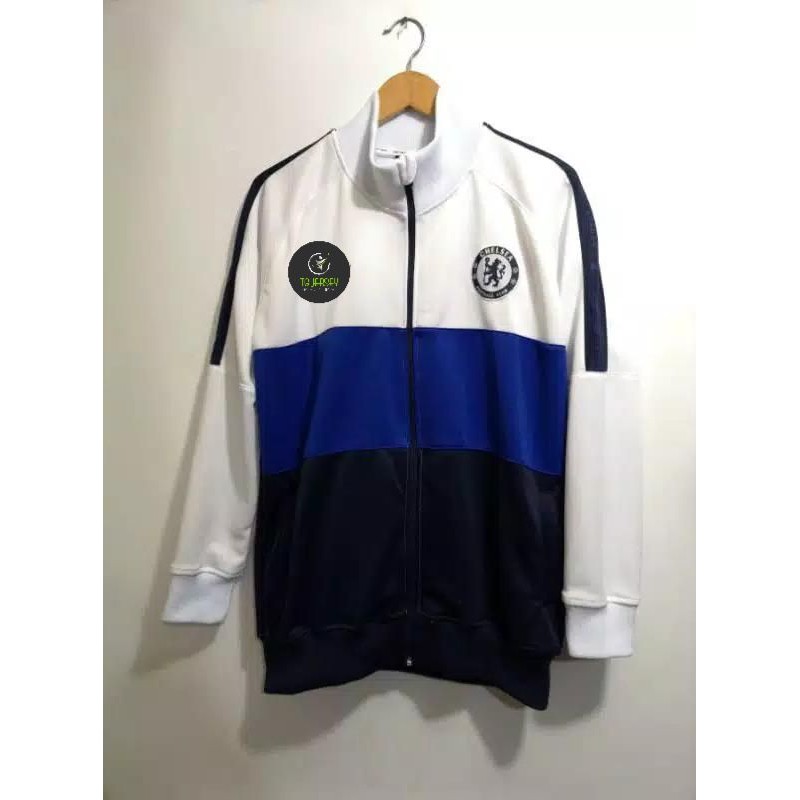 JAKET BOLA PREMIUM CHELSEA WHITE OFFICIAL 2020 2021 GRADE ORIGINAL