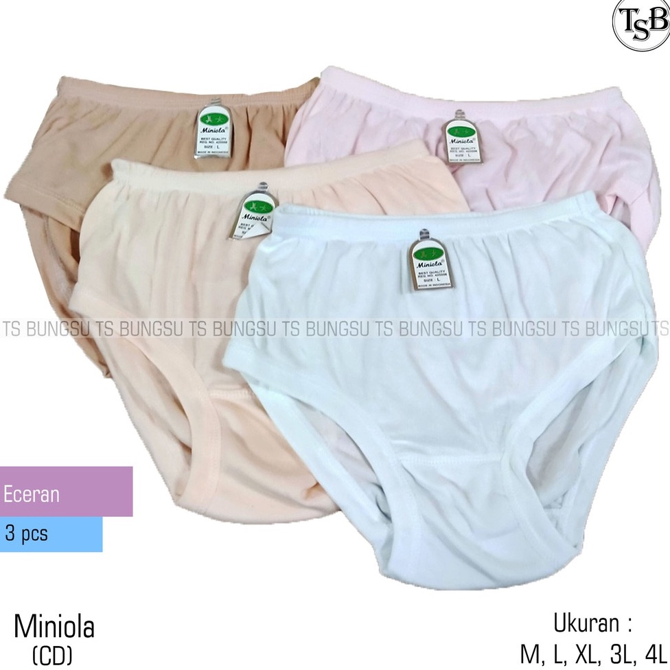 (3 Pcs) Miniola CD Wanita | Celana Dalam Polos Wanita