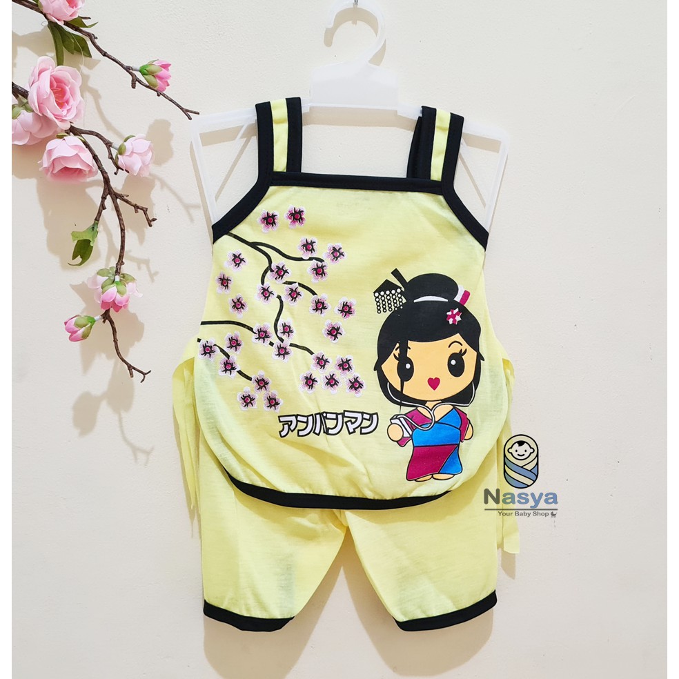 [N-003] Setelan Yukensi/baju bayi perempuan MURAH - motif jepang (3-6 bulan)