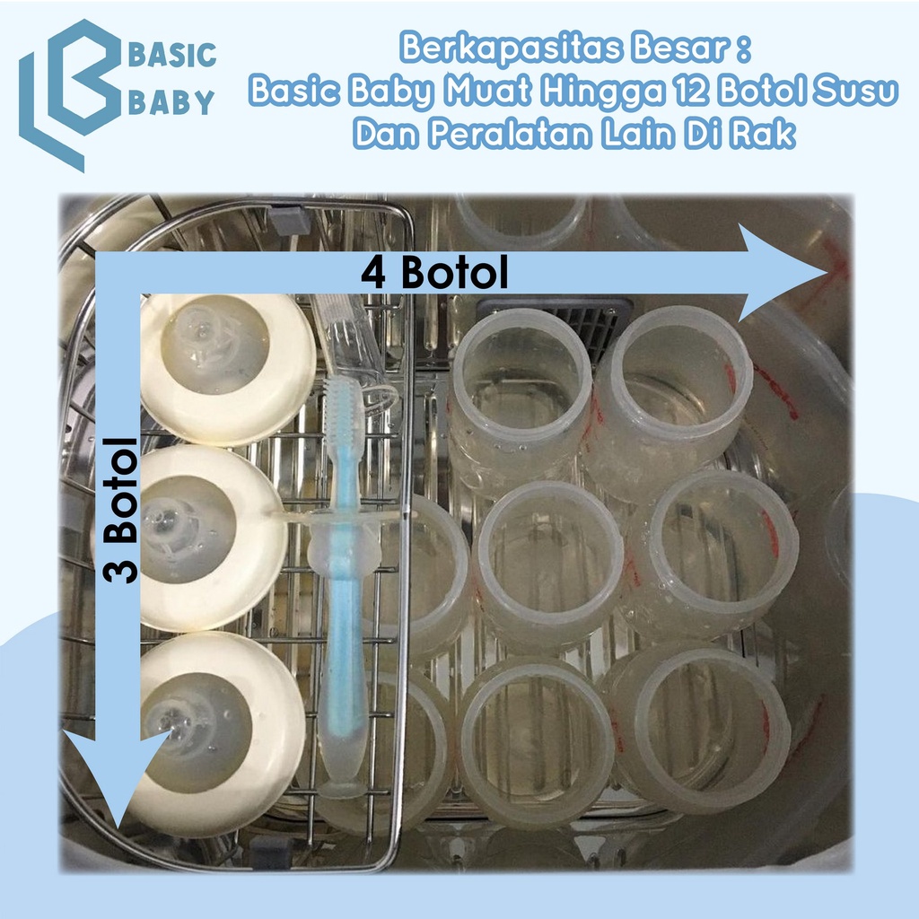 BASIC BABY BOX MULTI FUNCTIONAL UV STERILIZER - STERIL BOTOL UV BAYI (Mesin Steril UV untuk Botol Susu Perlengkapan Bayi dengan Dryer Sterilisasi)