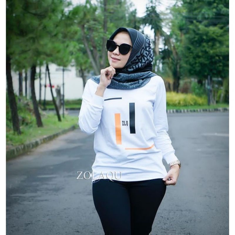 TERBARU KAOS ATASAN MOTIF ZOLAQU PUTIH GARIS MURAH
