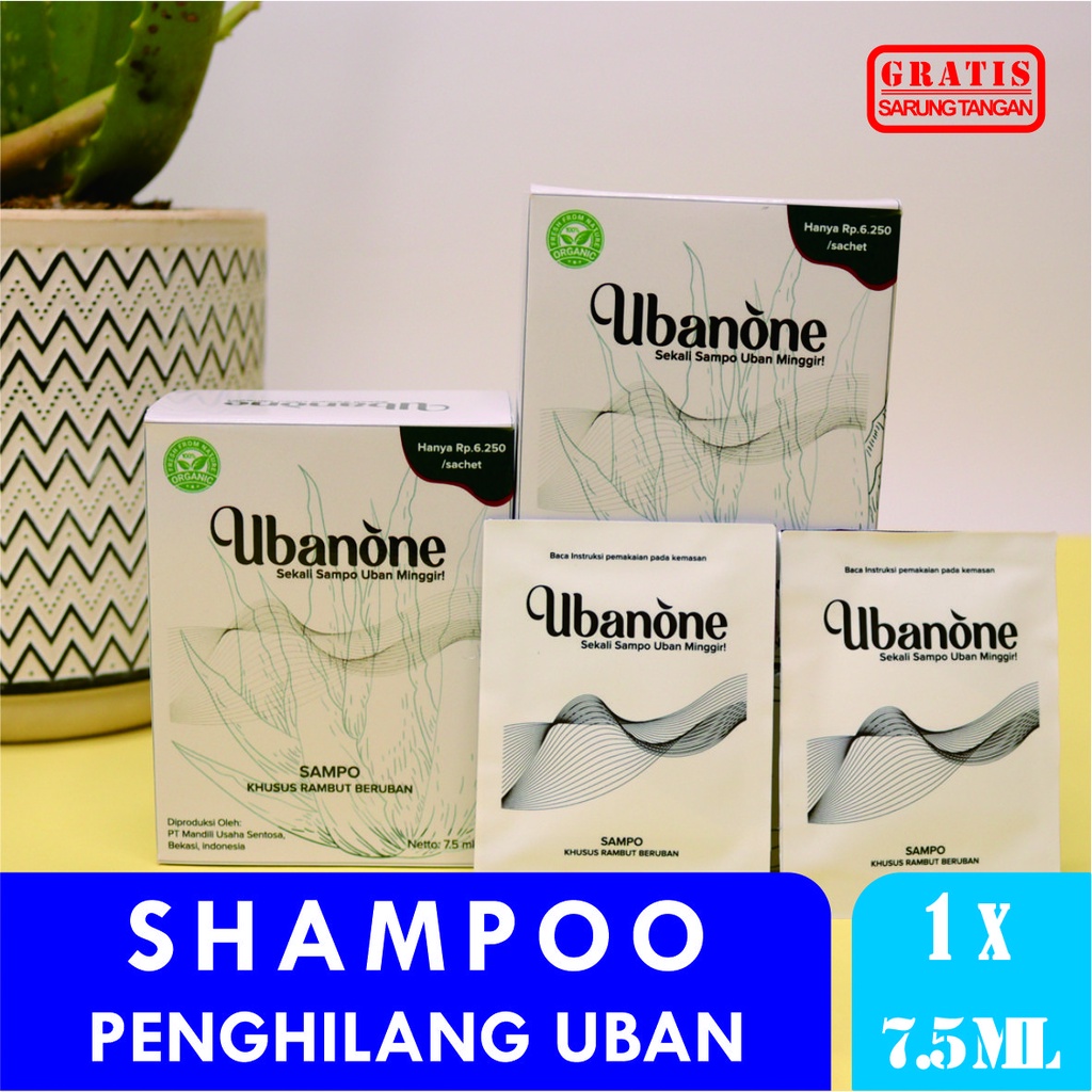 Ubanone Shampo Penghilang Uban dan Penghitam Rambut [1 Sachet]