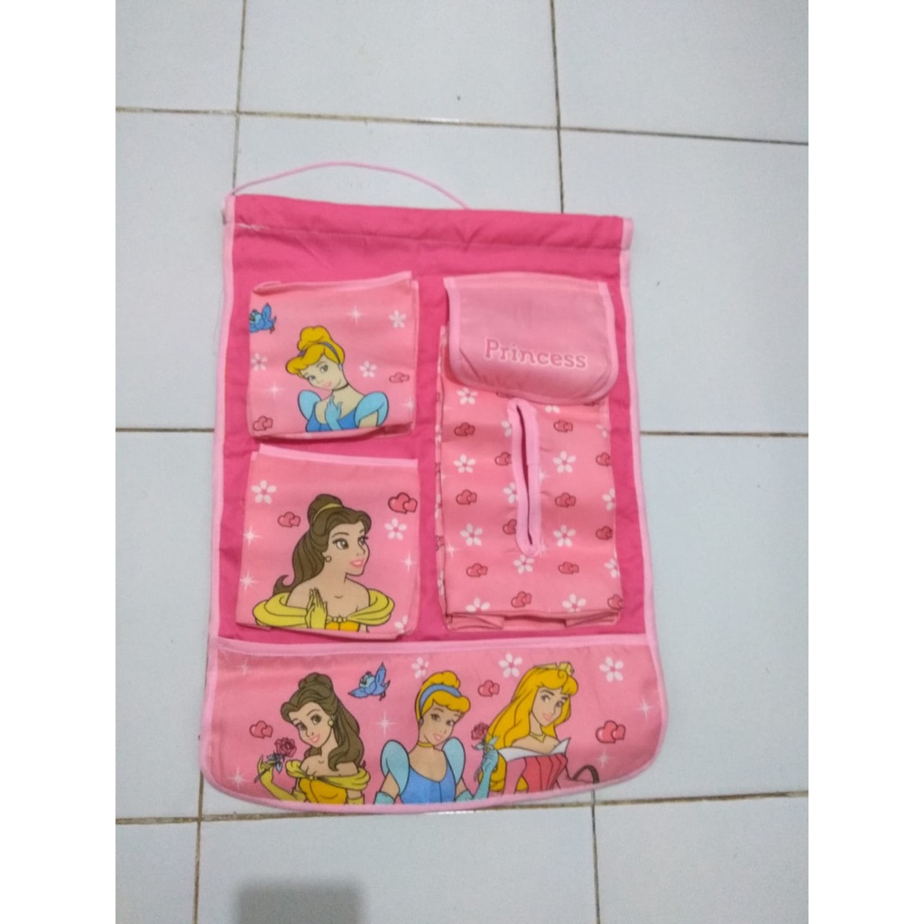 gantungan dinding aksesoris kantong pouch tema princess anak