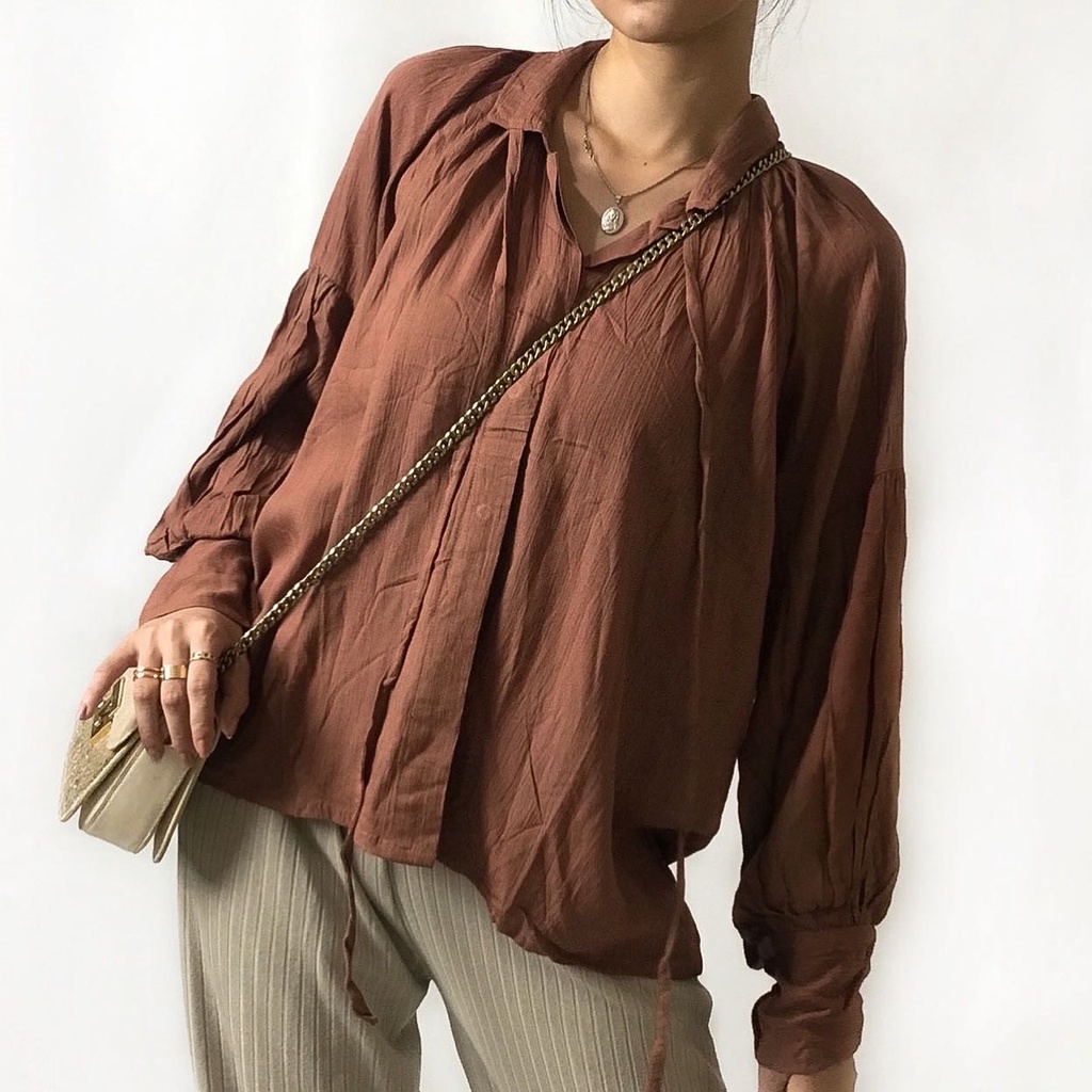 Gia Loose Shirt | Kemeja Blouse Rayon Crinkle