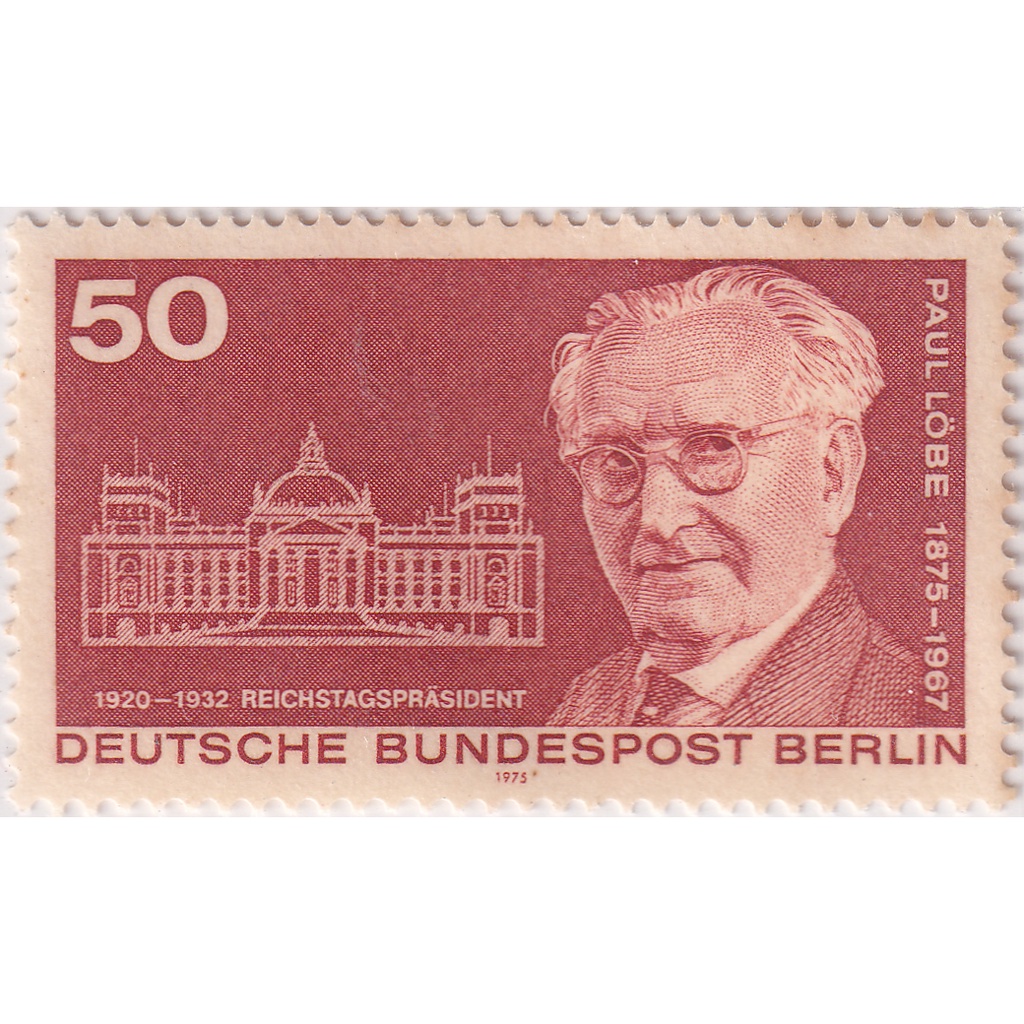 

Prangko Berlin 1975 - The 100th Anniversary of the Birth of Paul Löbe - President of Parliament