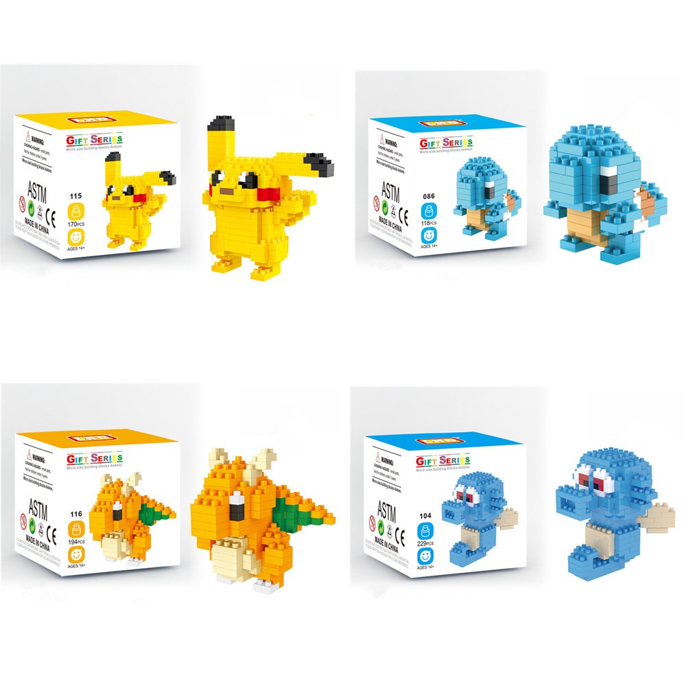 Mainan Puzzle Balok Bangunan Mini Model LEGO Pokemon Pikachu Untuk Edukasi Anak