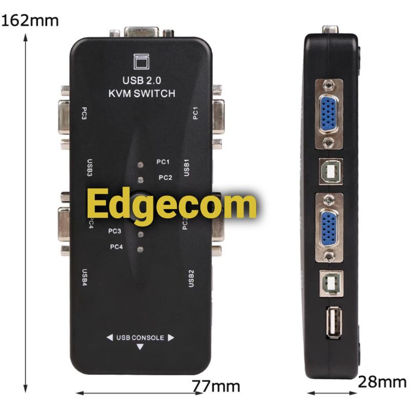 KVM Switch USB 2.0 4 Port Manual With Kabel KVM 1,5M 4PCS
