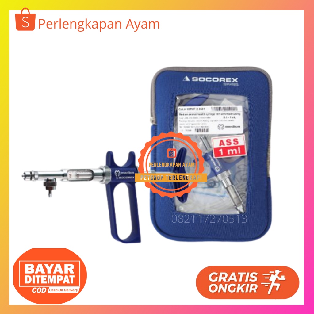 Suntikan Ayam Otomatis Medion 1Ml Plus Jarum Suntik Vaksin Bebek Ayam Petelur Broiler Puyuh Unggas O