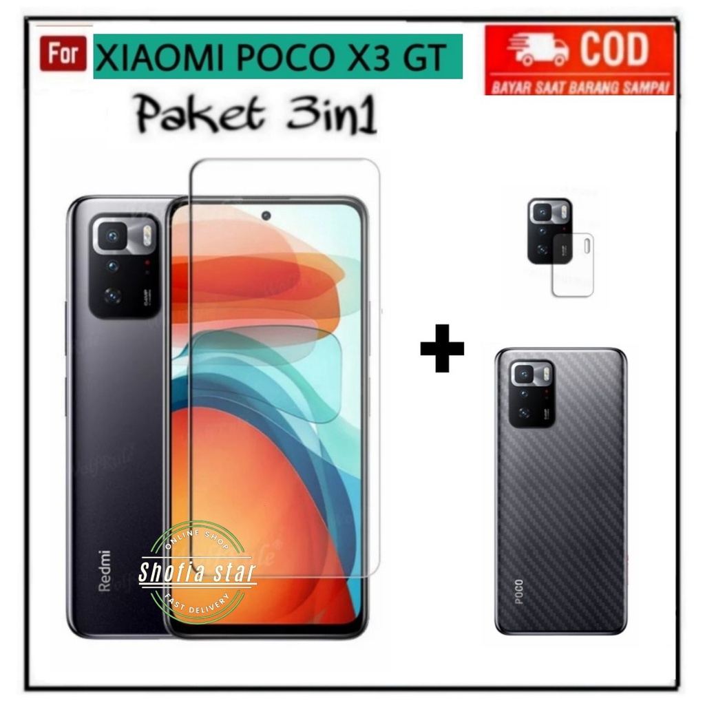 PAKET 3IN1 TEMPERED GLASS BENING XIAOMI POCO X3 GT X3 X3 NFC X3 PRO M3 M3 PRO F3 F3 PRO REDMI NOTE 10 4G HOT 10S NOTE 10 PRO TG LAYAR ANTIGORES KACA FULL COVER