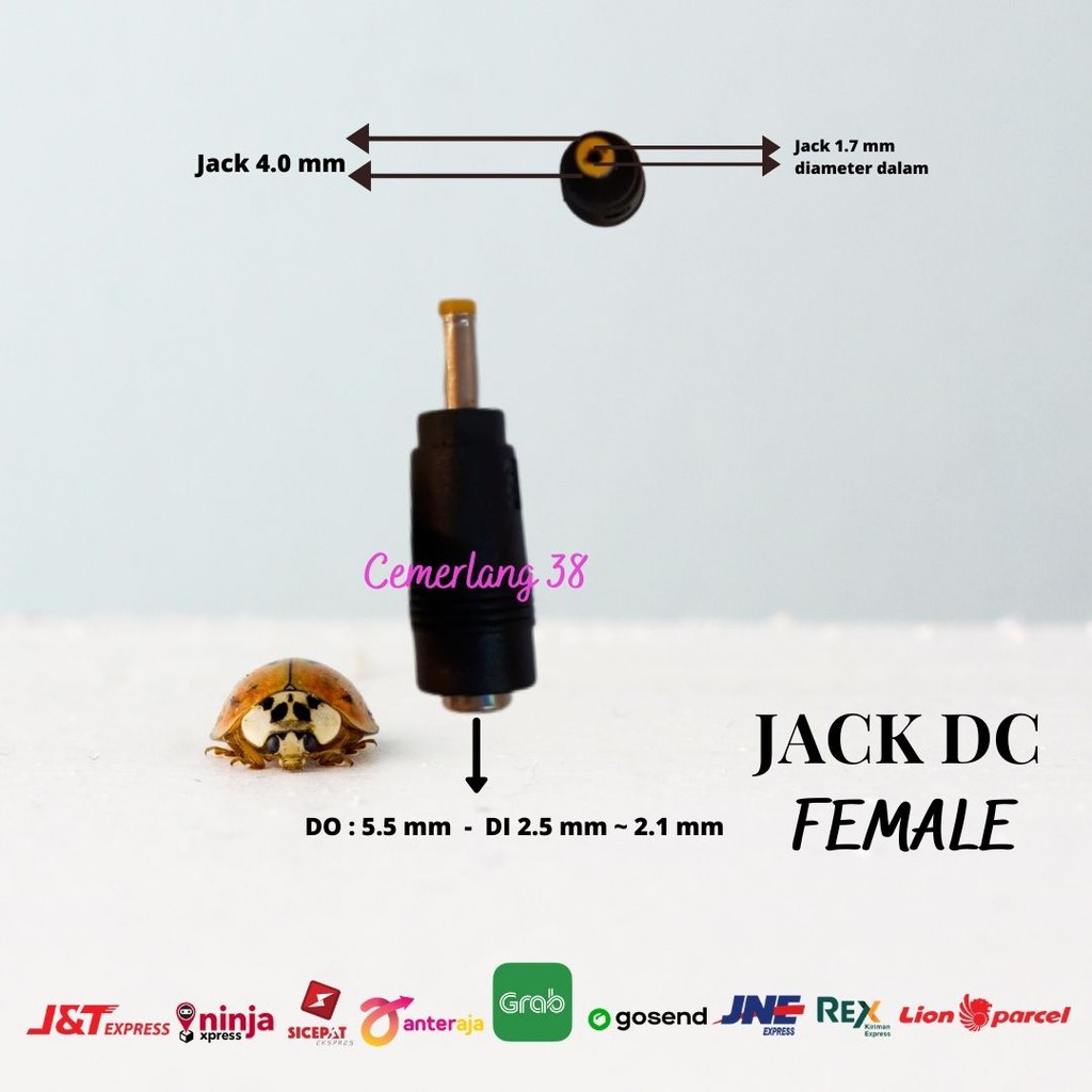 4.0mm*1.7mm Sambungan Jack DC/Female to Male Over Connector Jack DC