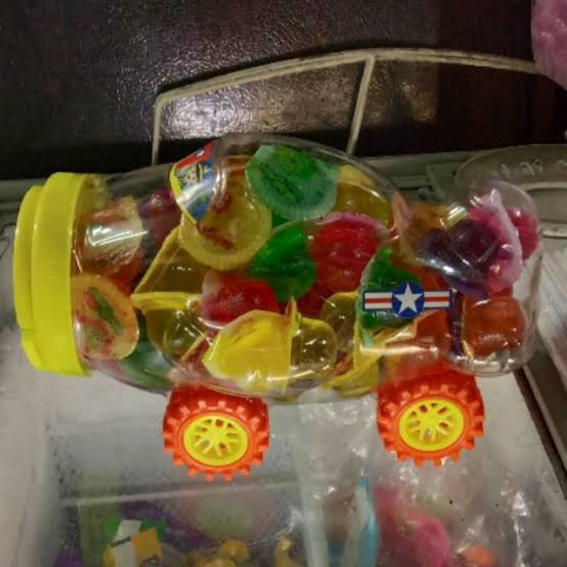 

jelly sriwijaya model pesawat agar-agar toples isi 70pcs