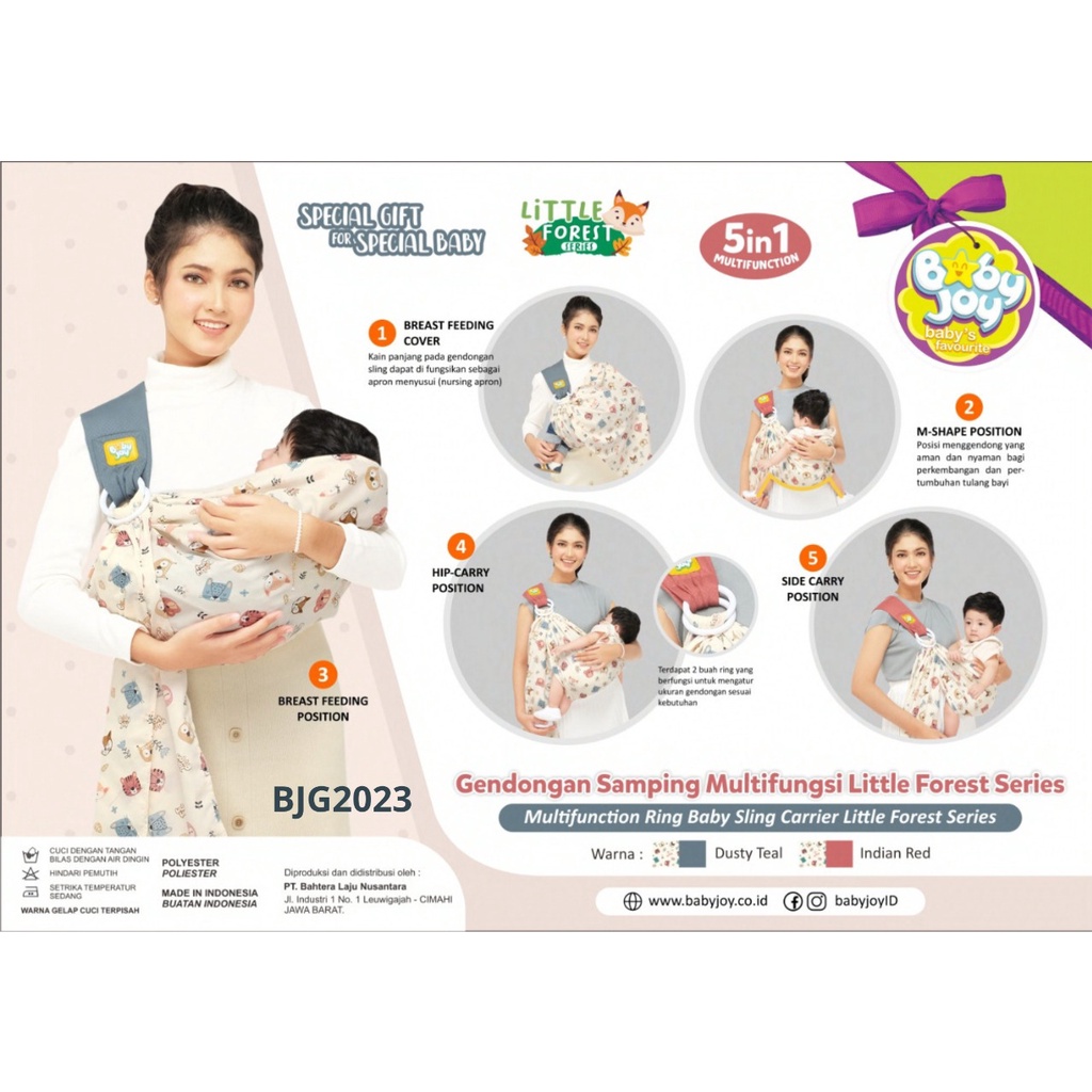 Gendongan Bayi Samping Multifungsi Little Forest Baby Joy / Mocha Bear Series - BJG 2023 / BJG2026 / BJG2027 / BJG2029 / Gendongan Samping Bayi New Born