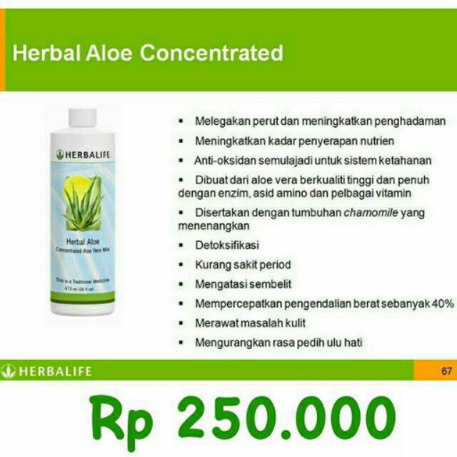 Herbal Aloe Concentrate Herbalife Shopee Indonesia
